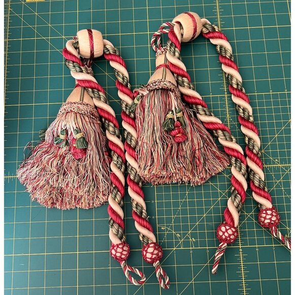 Curtain Tie-Back Tassels Set of Two ROBERT ALLEN Designer Sashiel Aurora France - Picture 1 of 5
